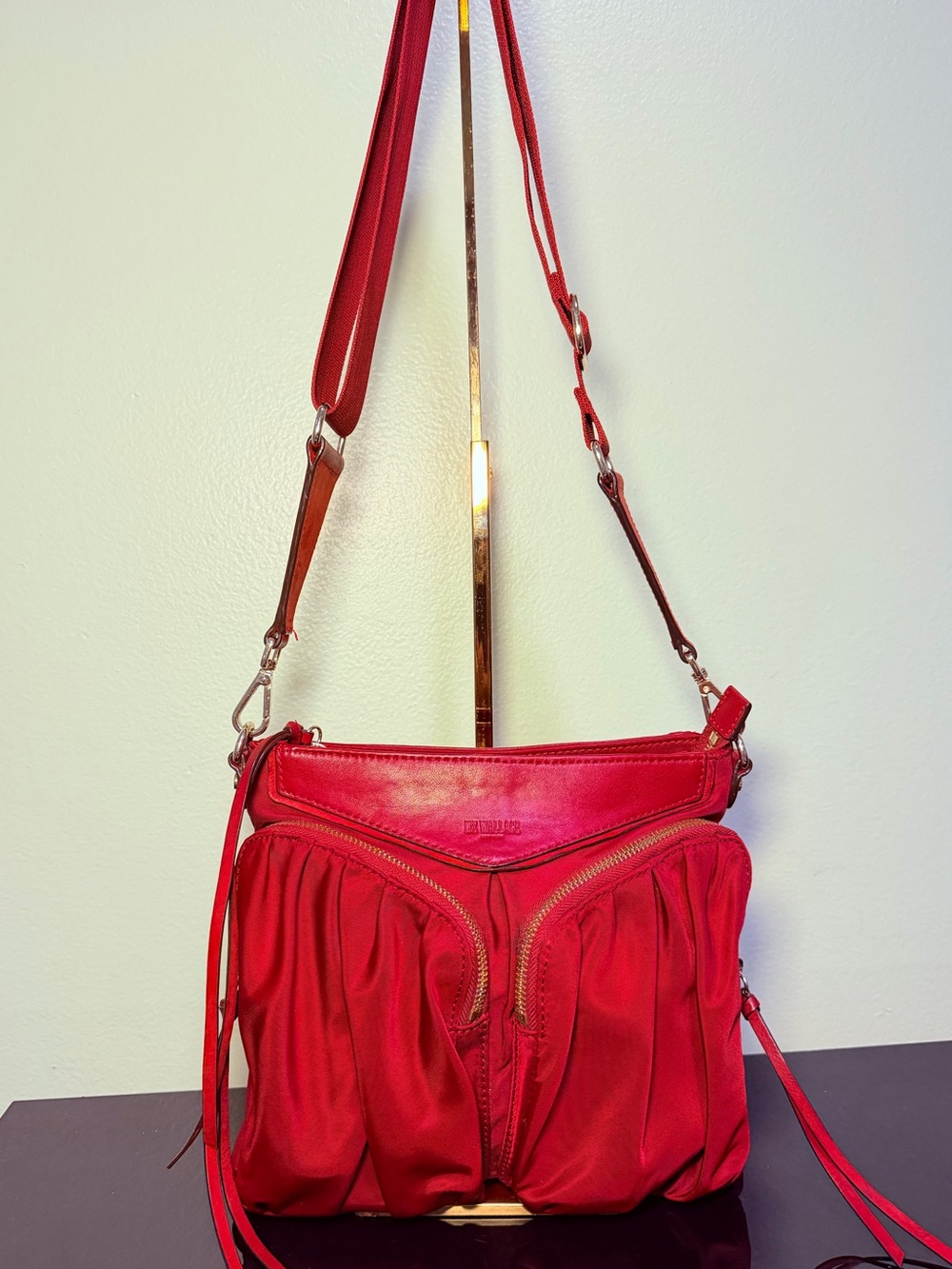 MZ Wallace Thompson Hobo crossbody Cherry Red